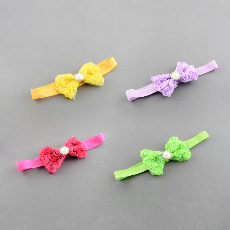 PandaHall Elastic Baby Headbands, Cloth Baby Girl Bows, Mixed Color, 112mm Cloth Multicolor