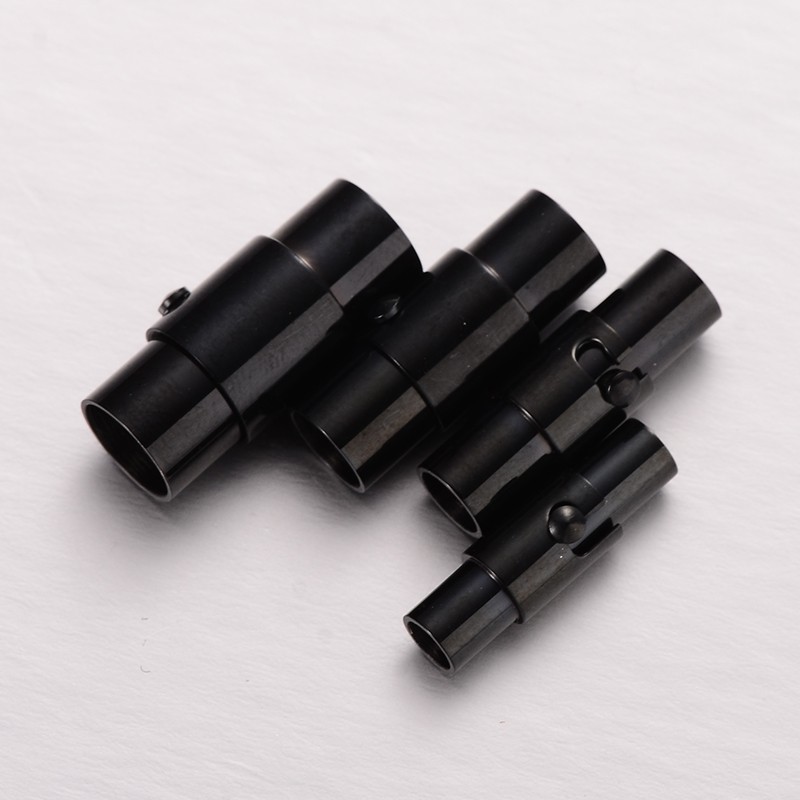 PandaHall Column 304 Stainless Steel Magnetic Clasps, Gunmetal, 16~18x5~8mm, Hole: 3~6mm Stainless Steel Column