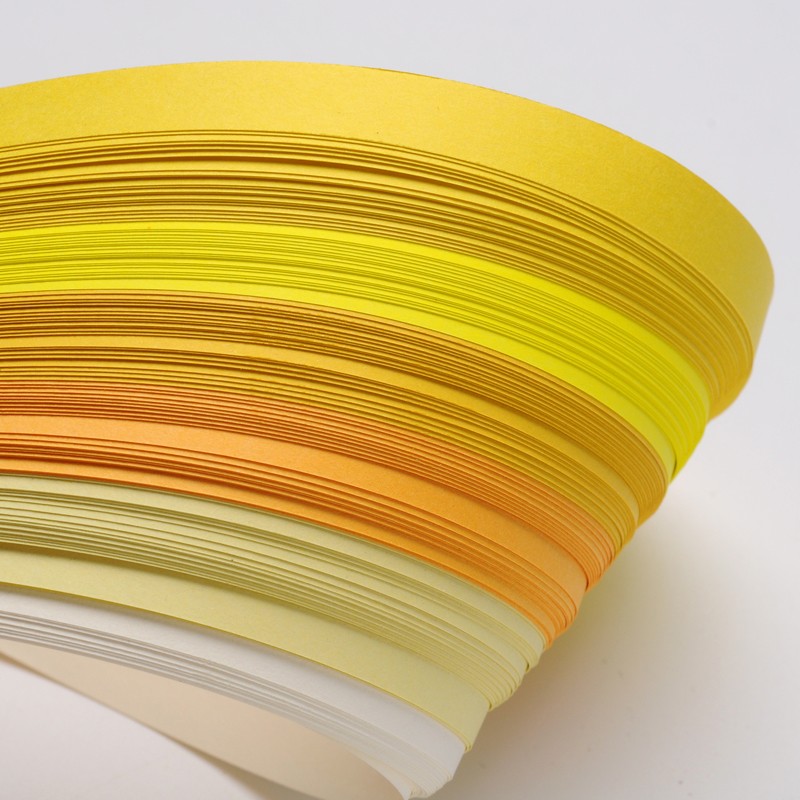 PandaHall 6 Colors Quilling Paper Strips, Gradual Yellow, 530x10mm; about 120strips/bag, 20strips/color Paper Yellow
