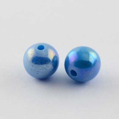 PandaHall AB Color Plating Solid Color Acrylic Round Beads, CornflowerBlue, 8mm, Hole: 1.5mm; about 1800pcs/500g Acrylic Round Blue