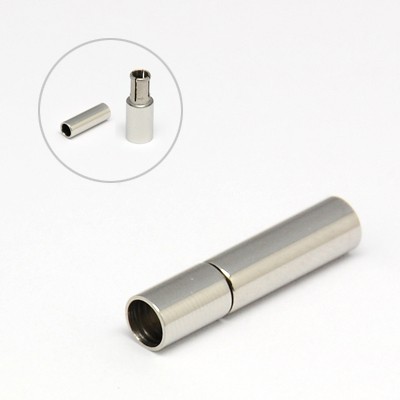 PandaHall 304 Stainless Steel Screw Clasps, Column, 22x5mm, Hole: 4mm Stainless Steel