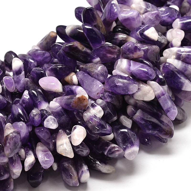 PandaHall Natural Amethyst Nuggets Bead Strands, 14~27x5~13mm, Hole: 1mm; 16" Amethyst Nuggets