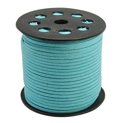 PandaHall Glitter Powder Faux Suede Cord, Faux Suede Lace, SkyBlue, 3mm; 100yards/roll Suede Blue