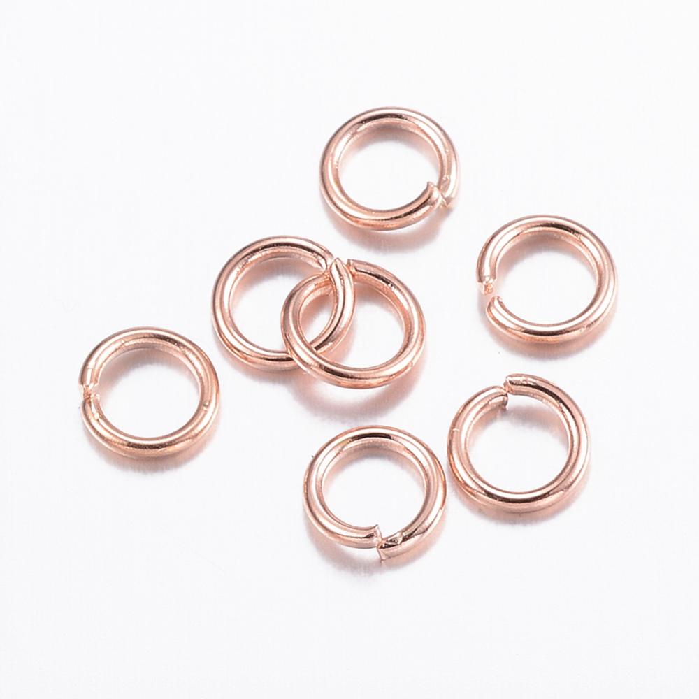 PandaHall 304 Stainless Steel Jump Rings, Open Jump Rings, Rose Gold, 4.5x0.7mm; about 3.1mm inner diameter Stainless Steel Ring