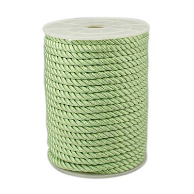 PandaHall Twisted Nylon Thread, DarkSeaGreen, 5mm, about 18~19yards/roll(16.4m~17.3m/roll) Nylon Green