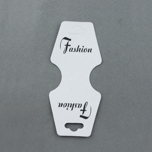 PandaHall Paper Display Cards, Used for Bracelets and Hair Ties, White, 98x44x0.2mm White