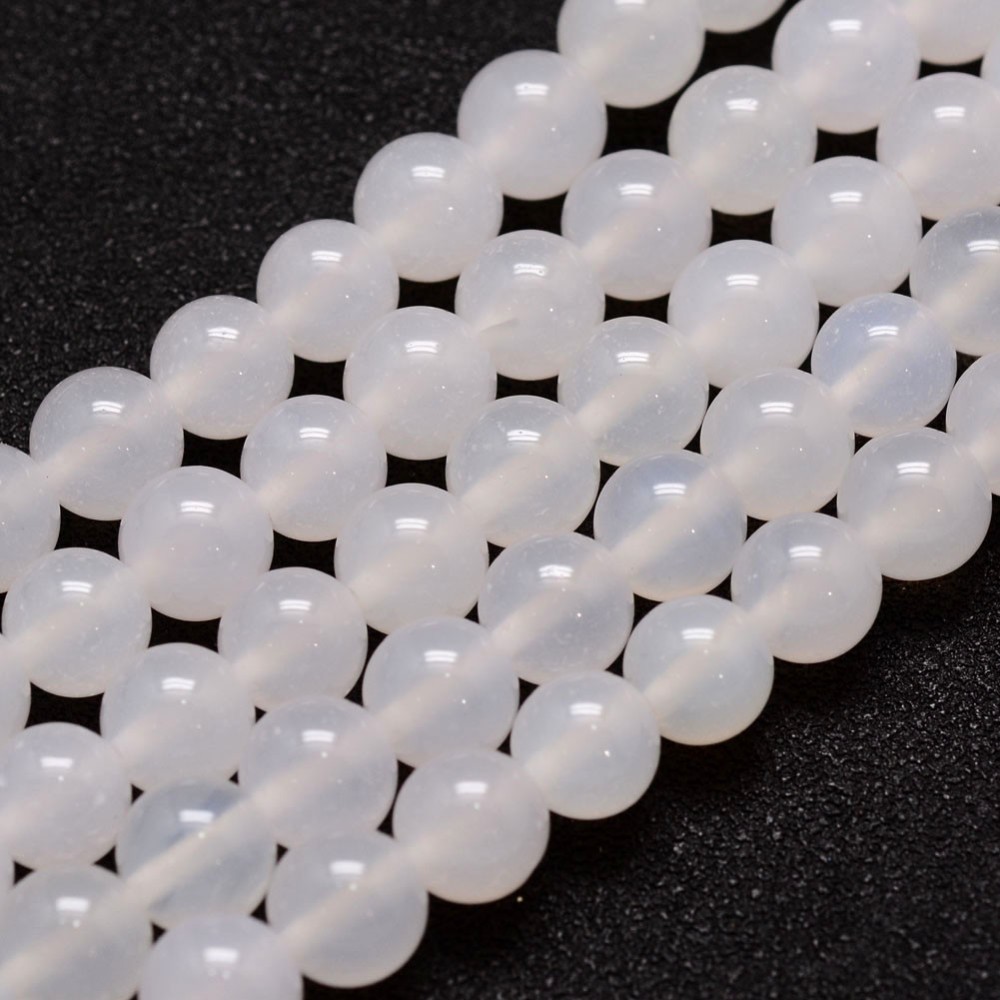 PandaHall Natural Agate Bead Strands, Round, 10mm, Hole: 1.2mm; about 38pcs/strand, 14" Natural Agate Round