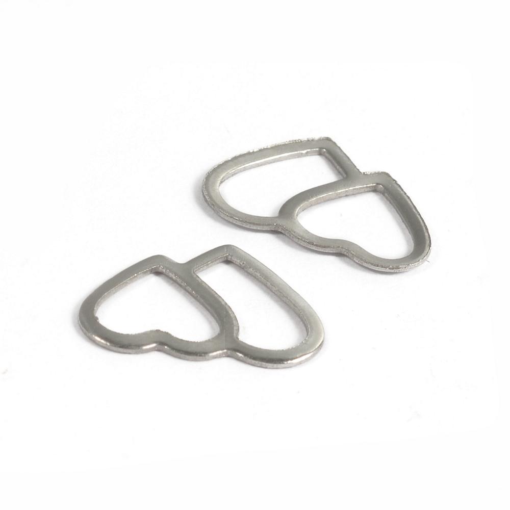 PandaHall 304 Stainless Steel Filigree Joiners Links, Heart, Stainless Steel Color, 10x13.5x0.8mm Steel Heart
