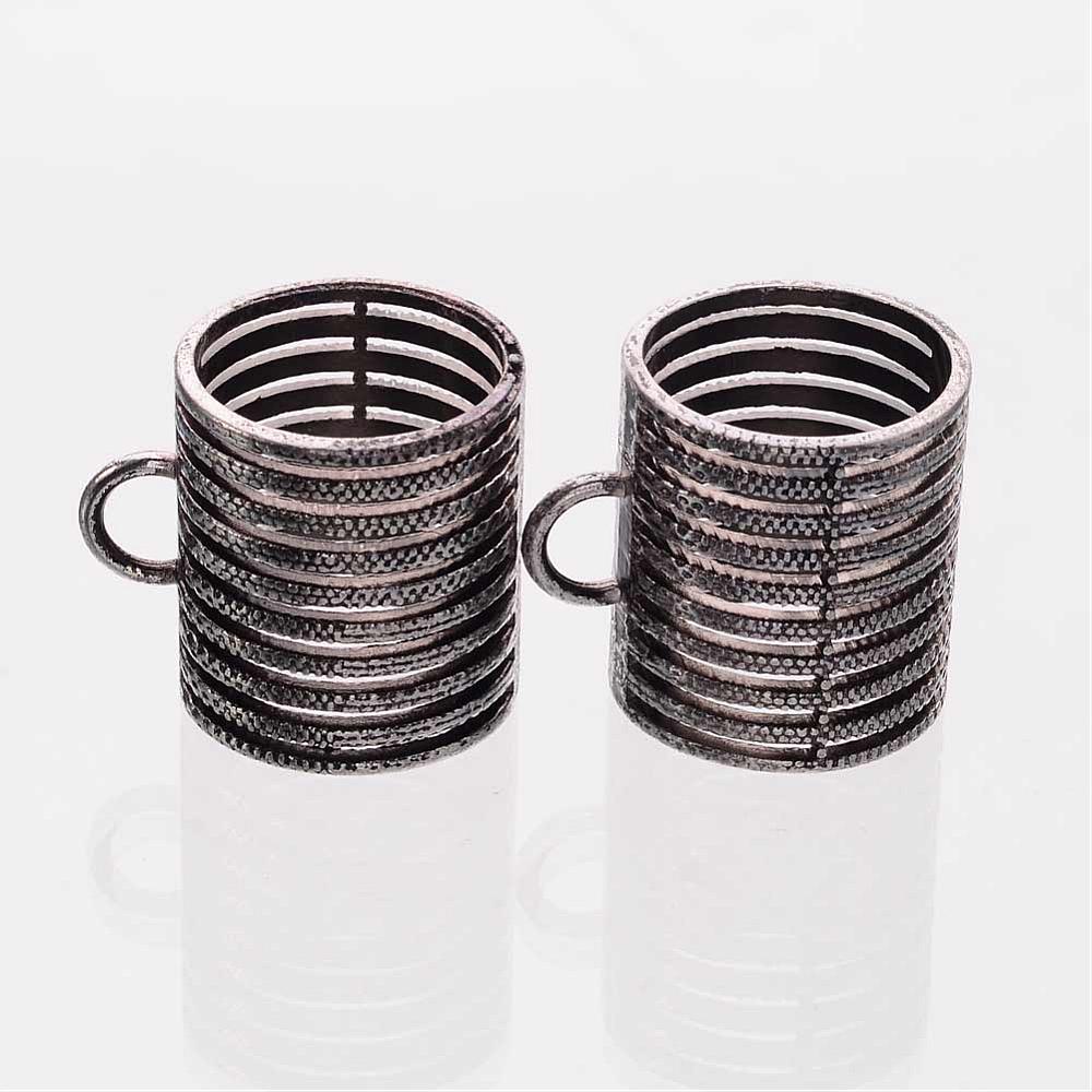 PandaHall Alloy Hanger Links, Bail Beads, Cadmium Free & Nickel Free & Lead Free, Column, Antique Silver, 28x26x22mm, Hole: 3.5x5mm Alloy...