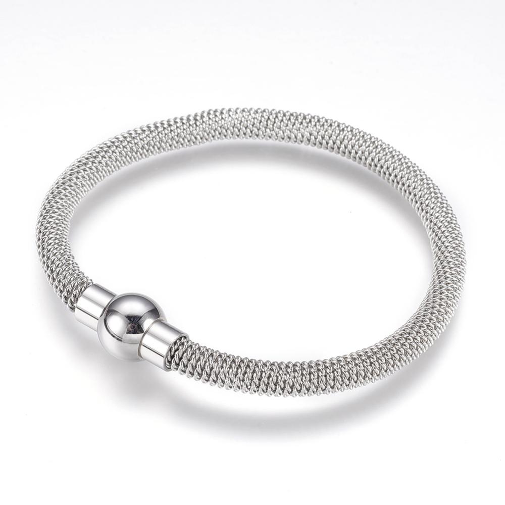 PandaHall 304 Stainless Steel Bracelets, with Magnetic Clasps, Stainless Steel Color, 7-1/2"(190mm) Stainless Steel