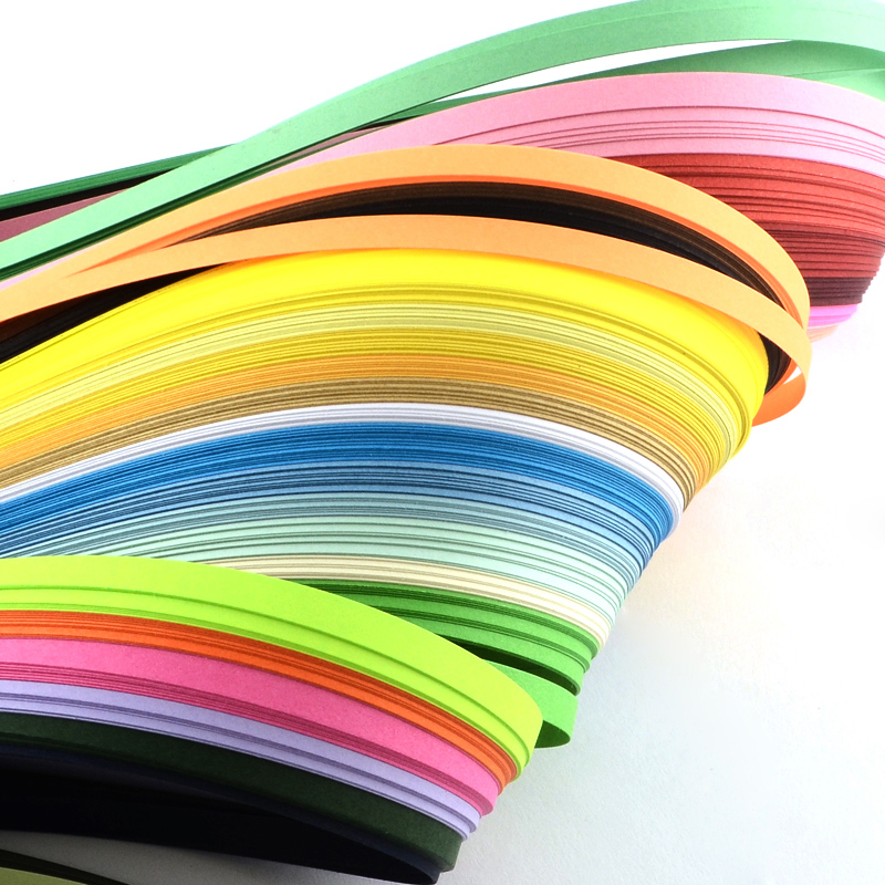 PandaHall Rectangle 36 Colors Quilling Paper Strips, Mixed Color, 525x10mm; about 360strips/bag, 36colors/bag Paper Multicolor