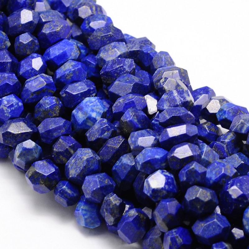 PandaHall Faceted Nuggets Natural Lapis Lazuli Bead Strands, 15~22x10~16x10~16mm, Hole: 1~1.2mm; about 15.35" Lapis Lazuli Nuggets