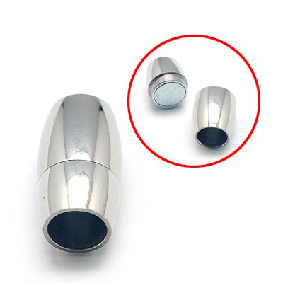 PandaHall 304 Stainless Steel Magnetic Clasps, Oval, 19x11mm, Hole: 7mm Stainless Steel Oval