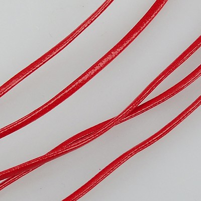 PandaHall Imitation Leather Cord, Flat PU Leather, Red, 2x1mm; 100yard/bundle Imitation Leather Flat Red