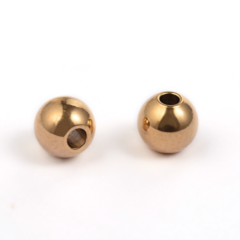 PandaHall 304 Stainless Steel Bead Spacers, Round, Golden, 5mm, Hole: 1.8mm Stainless Steel Round