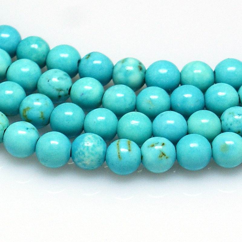 PandaHall Natural Howlite Beads Strands, Dyed & Heated, Round, 8mm, Hole: 1mm Howlite Round Green