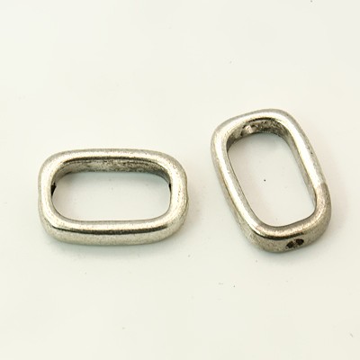 PandaHall Tibetan Style Bead Frames, Lead Free & Cadmium Free, Antique Silver Color, Rectangle, 17x11x4mm, Hole: 1mm Alloy Rectangle