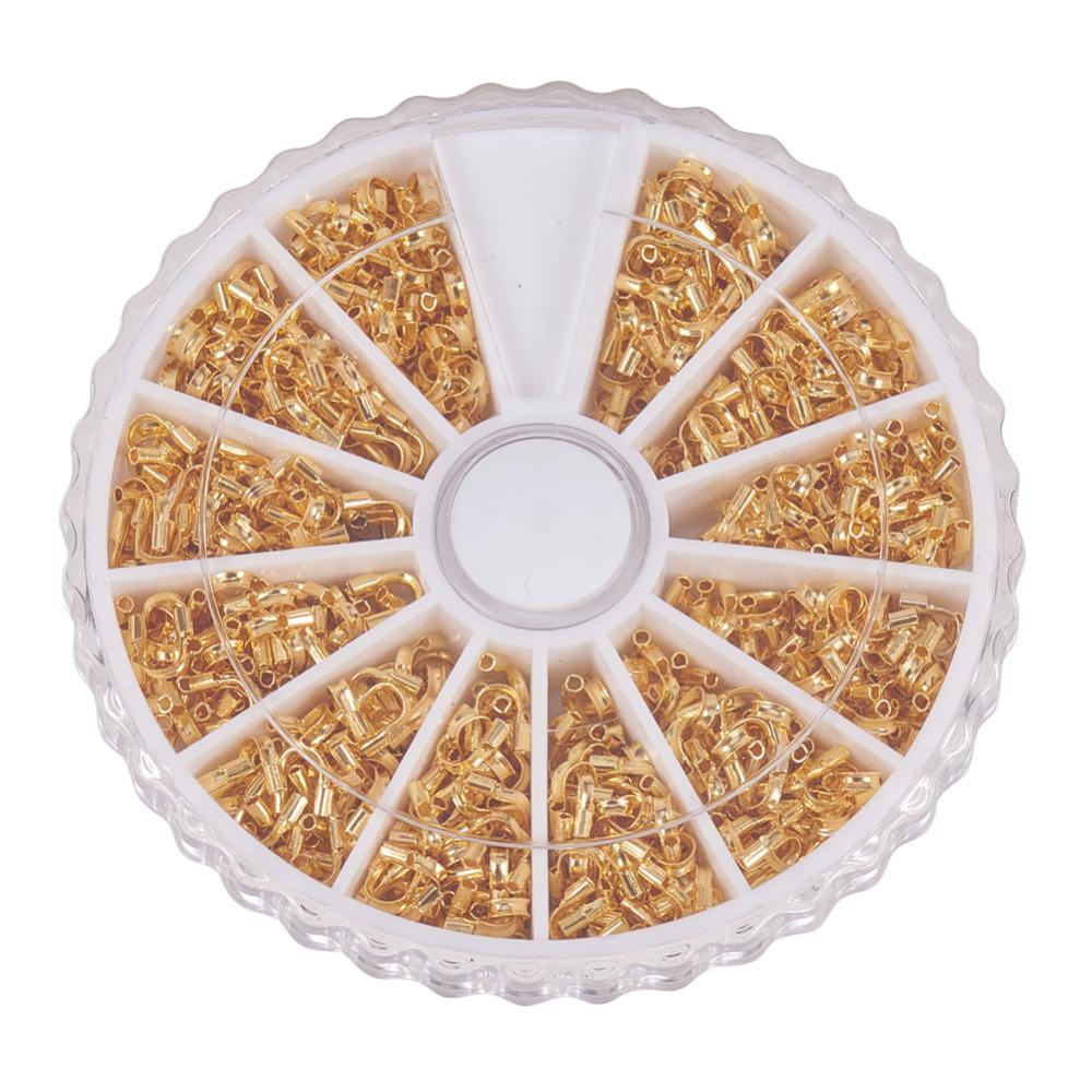 PandaHall 1Box Brass Wire Guardians, Golden, 5x4x1mm, Hole: 0.5mm, about 540pcs/box Brass