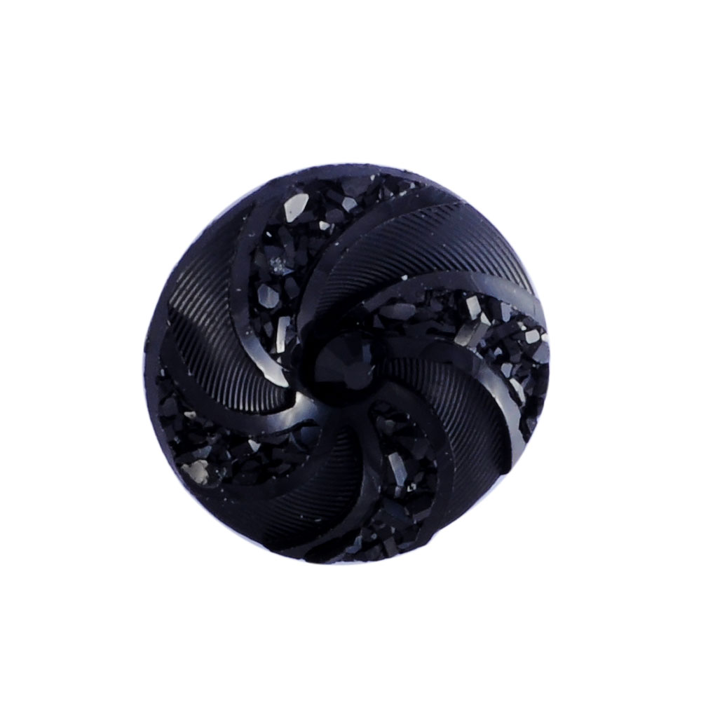 PandaHall Resin Cabochons, Flat Round with Vortex, Black, 16x3mm Resin Flat Round Black