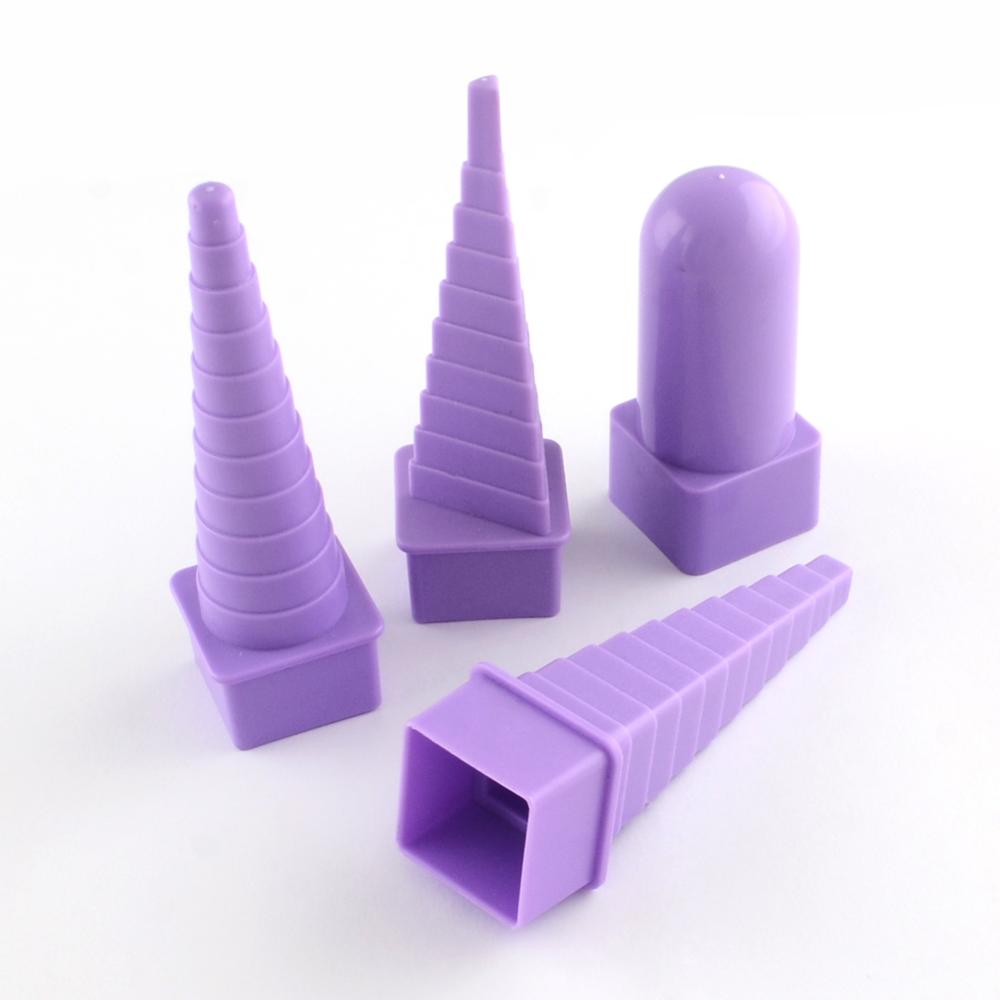 PandaHall 4pcs/set Plastic Border Buddy Quilling Tower Sets DIY Paper Craft, MediumPurple, 80~110x33~34x33~34mm Plastic Purple