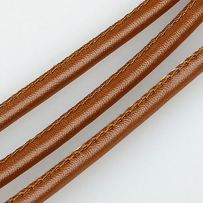 PandaHall Imitation Leather Cord, PU Leather, SaddleBrown, 4mm; 100yard/bundle Imitation Leather Brown