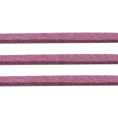 PandaHall Plum Tone Suede Cord, Faux Suede Lace, about 1m long, 2.5mm wide, about 1.4mm thick, 1m/Strand Suede Purple