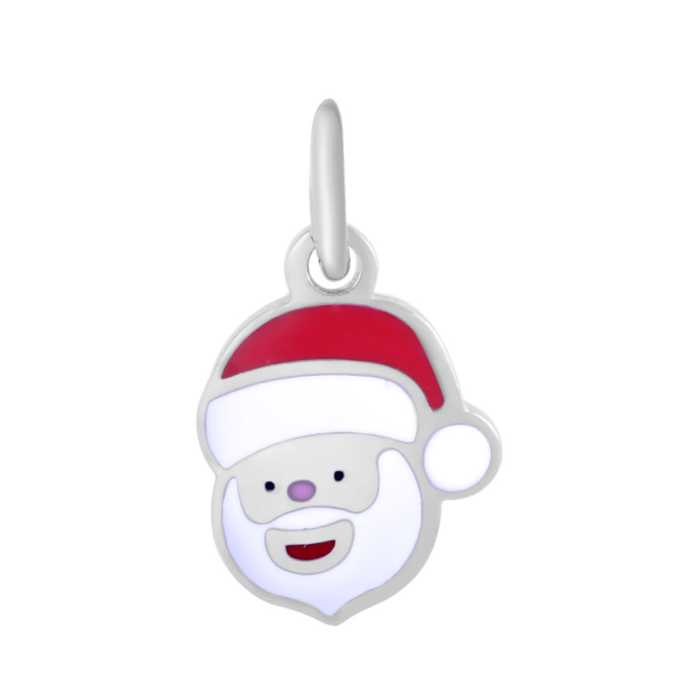 PandaHall 304 Stainless Steel Enamel Pendants, with Jump Ring, Christmas Santa Claus, Stainless Steel Color, 14.5x10.6x1.5mm, Hole: 5mm...