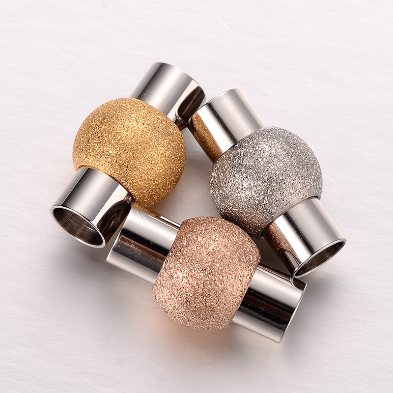 PandaHall Stardust 304 Stainless Steel Column Magnetic Clasps, Mixed Color, 20x12mm, Hole: 6mm Stainless Steel Column