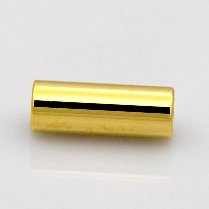 PandaHall Column 304 Stainless Steel Magnetic Clasps, Golden, 16x6mm; Hole: 4mm Stainless Steel Column