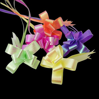 PandaHall Handmade Elastic Packaging Ribbon Bows, Nice for Packing Decorations, Mixed Color, 300x15mm Ribbon Multicolor