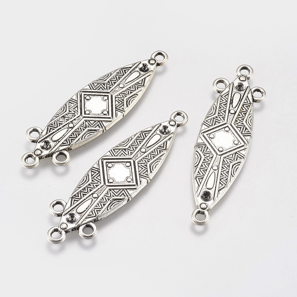 PandaHall Tibetan Style Connector Rhinestone Settings, Lead Free,Cadmium Free and Nickel Free, Oval, Antique Silver, 11.5mm wide, 44.5mm...