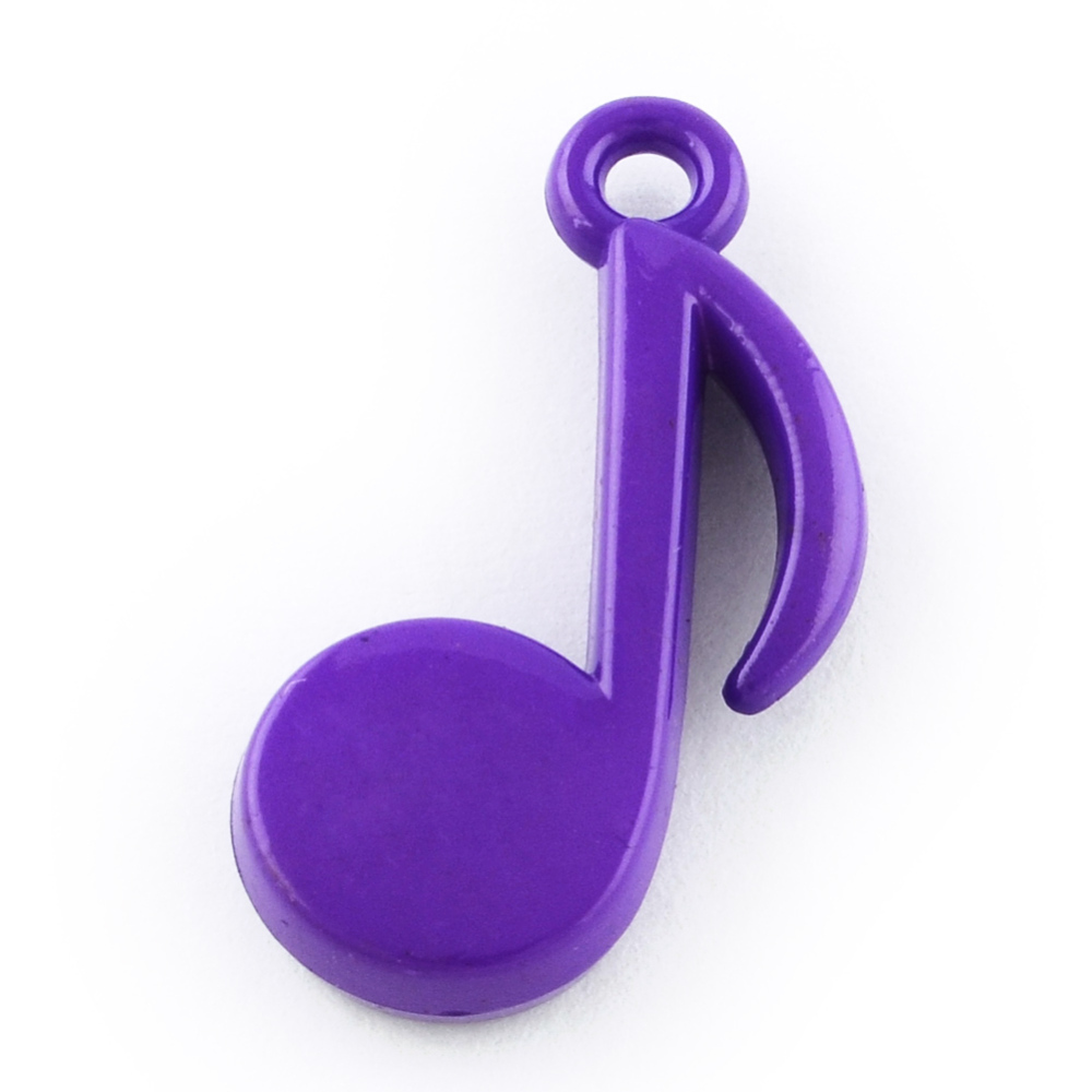 PandaHall Opaque Acrylic Pendants, Musical Note, Indigo, 27x15x4.5mm, Hole: 2.5mm Acrylic Musical Note Purple