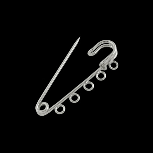 PandaHall Iron Kilt Pins, Platinum Color, about 16mm wide, 50mm long, hole: 3mm Iron