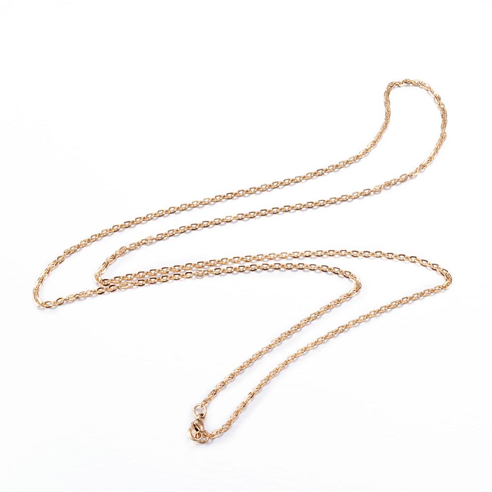 PandaHall 304 Stainless Steel Cable Chain Necklaces, with Lobster Claw Clasps, Golden, 29.53"(75cm); 2.5mm Stainless Steel