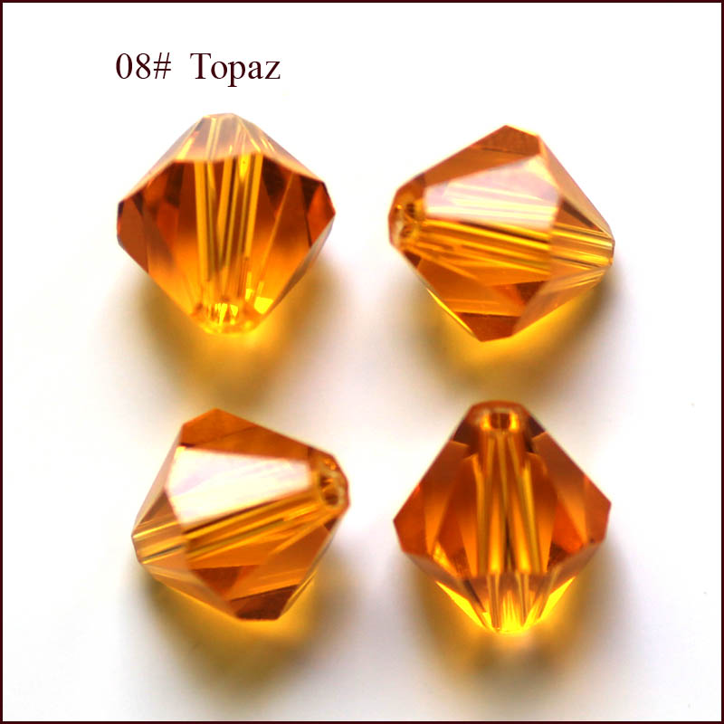 PandaHall Imitation Austrian Crystal Beads, Grade AAA, Faceted, Bicone, Orange, 6x6mm, Hole: 1mm Glass Bicone Orange