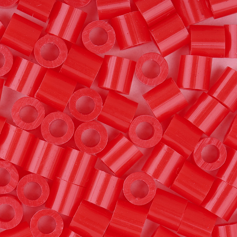 PandaHall 1 Box 5mm Melty Beads PE DIY Fuse Beads Refills Perler Beads for Kids, Tube, Red, 5x5mm, Hole: 3mm; about 500pcs/box Plastic Tube...
