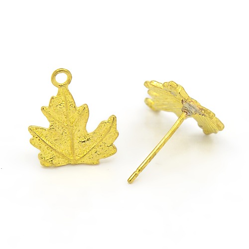 PandaHall Brass Ear Studs, Unplated, Nickel Free 11x10mm, 0.8mm, Hole: 1.5mm Brass