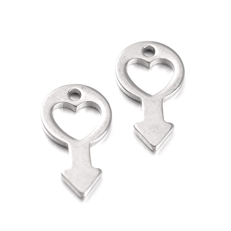 PandaHall Male Gender Sign/Mars 304 Stainless Steel Pendants, Stainless Steel Color, 18x10x1.5mm, Hole: 1mm Stainless Steel Others