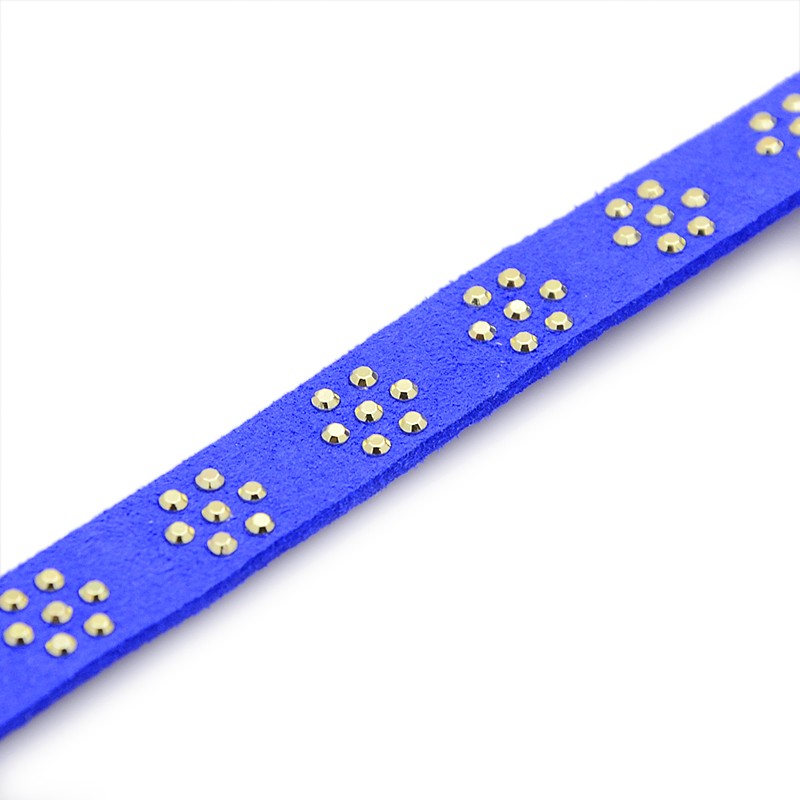 PandaHall Faux Suede Cord, Faux Suede Lace, with Plum Blossom Aluminum, Blue, 10x2mm, 20yards/roll Suede Blue