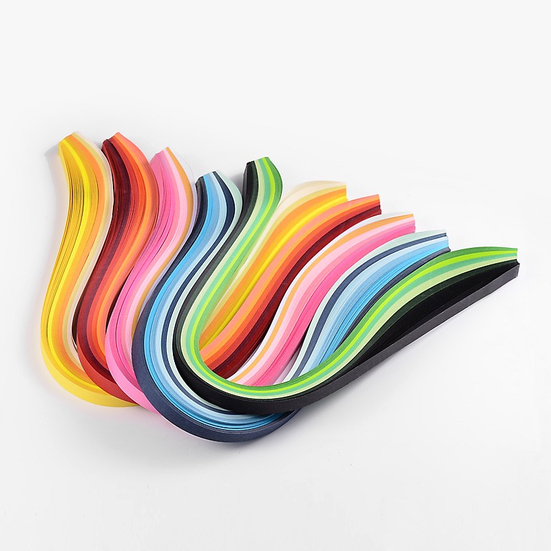 PandaHall 6 Colors Quilling Paper Strips, Mixed Color, 530x5mm; about 120strips/bag, 20strips/color Paper Multicolor