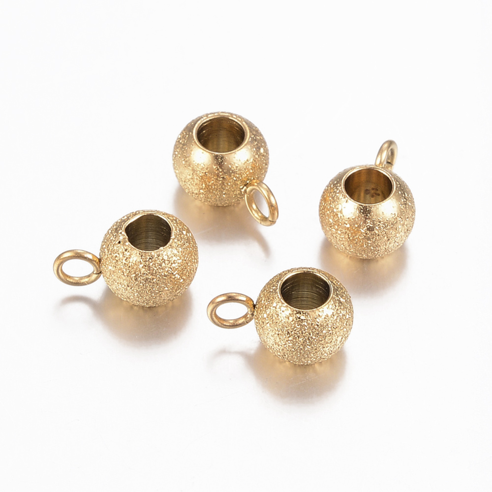 PandaHall 304 Stainless Steel Hanger Links, Stardust, Rondelle Bail Beads, Golden, 9x6x4.5mm, Hole: 2mm, Inner diameter: 3mm Stainless Steel...