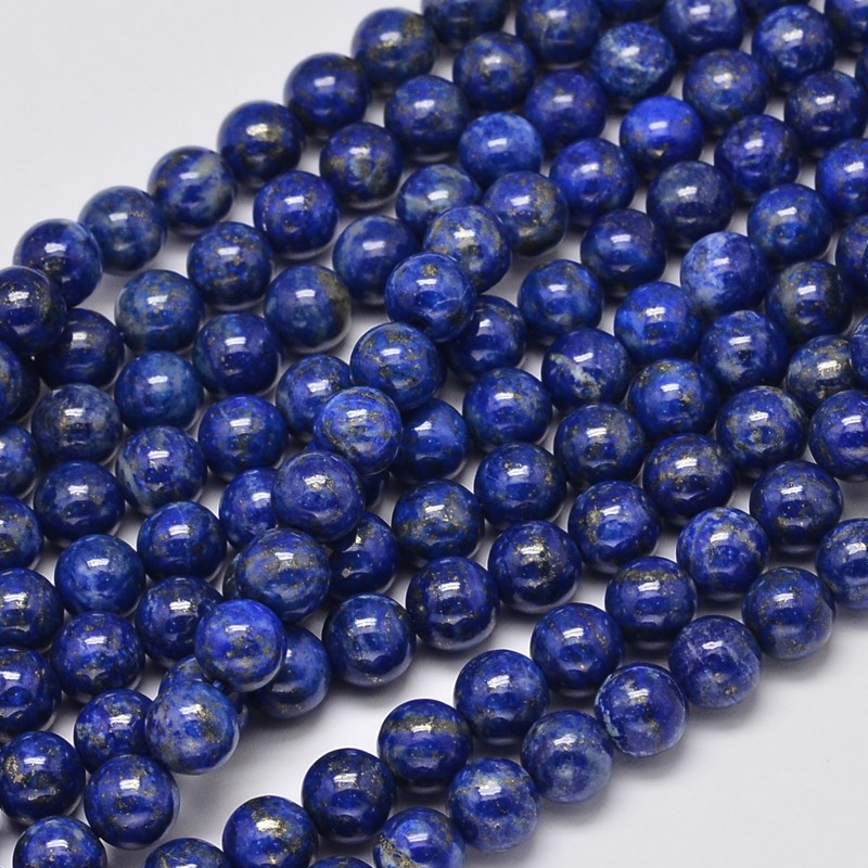 PandaHall Natural Lapis Lazuli Round Bead Strands, 7mm, Hole: 1mm; about 59pcs/strand, 15.5" Lapis Lazuli Round