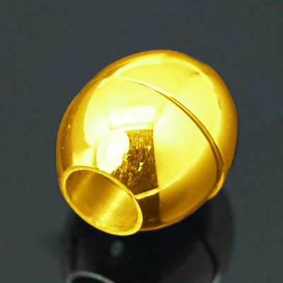 PandaHall 304 Stainless Steel Magnetic Clasps, Drum, Golden, 13x13mm, Hole: 6mm Stainless Steel Drum