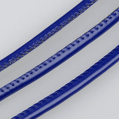 PandaHall Imitation Leather Cord, PU Leather, DarkBlue, 4mm; 100yard/bundle Imitation Leather Blue