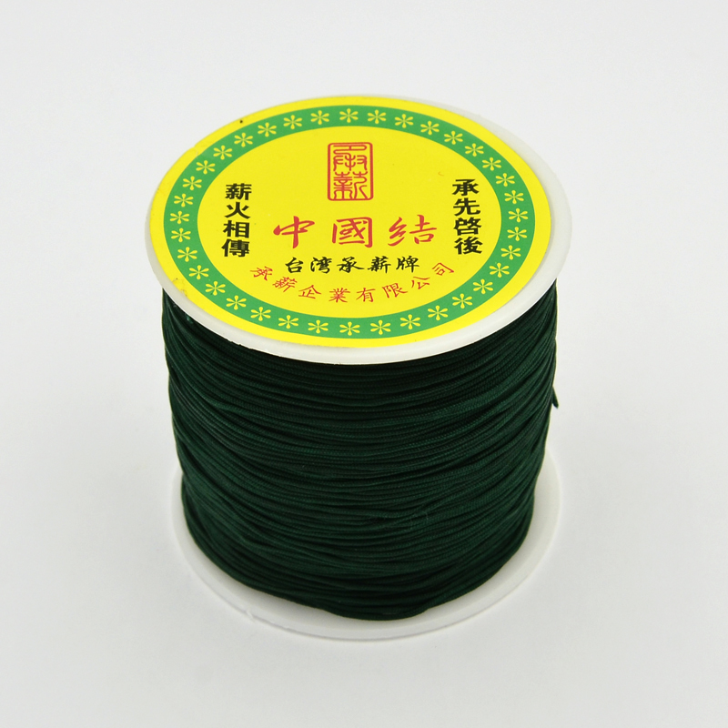 PandaHall Round String Thread Polyester Fibre Cords, DarkGreen, 0.7mm, about 100m/roll Polyester Green