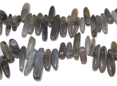 PandaHall Natural Labradorite Chips Beads Strands, 12~22x5~7mm, Hole: 1mm, 16" Labradorite Chip Brown