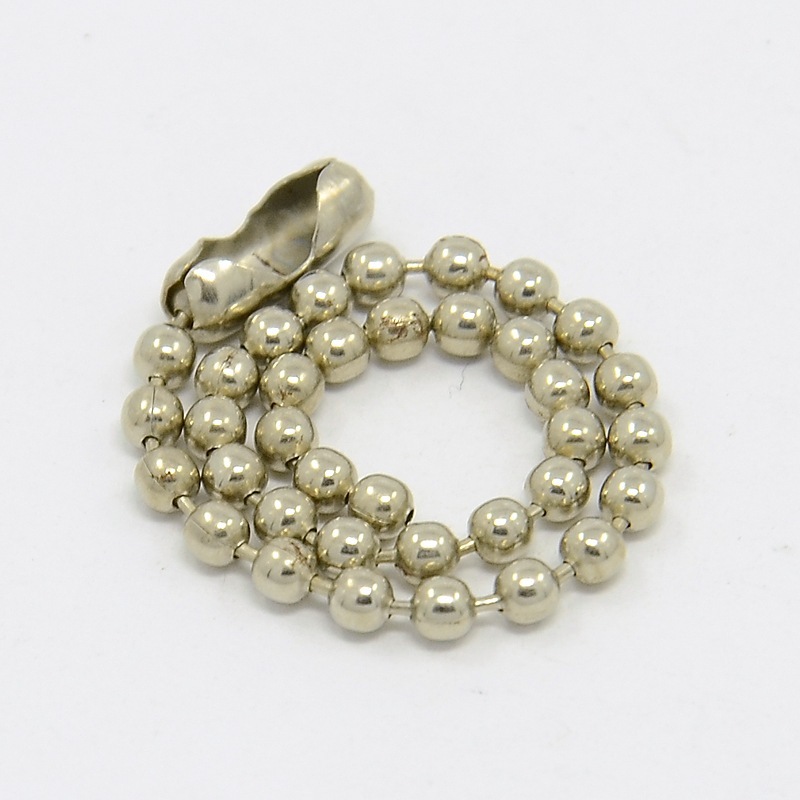 PandaHall Platinum Color Iron Ball Chain, about 2.5mm wide, 12cm long Iron