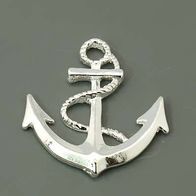 PandaHall Metal Alloy Pendants, Anchor, Silver, 30x28x3mm, Hole: 4mm Alloy Anchor & Helm