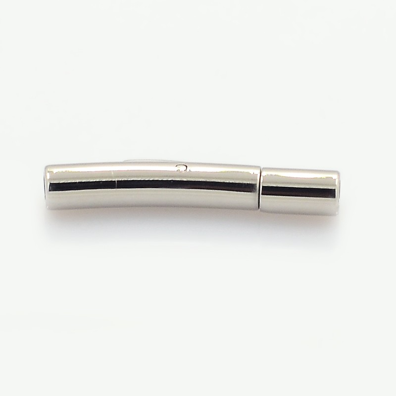 PandaHall Stainless Steel Bayonet Clasps, Stainless Steel Color, 25x4mm, Hole: 2mm Stainless Steel