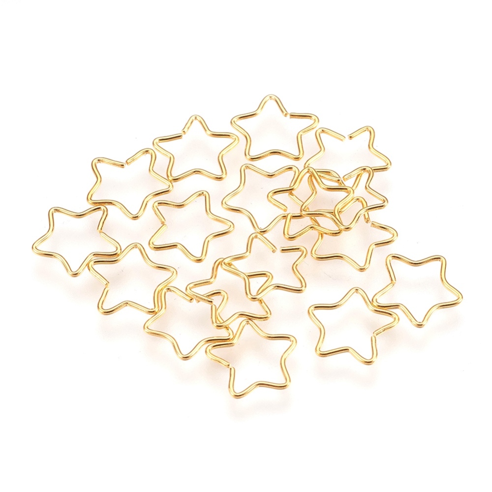 PandaHall 304 Stainless Steel Open Jump Rings, Star, Golden, 11.5x11x0.5mm, 7x8mm Inner Diameter Stainless Steel Star